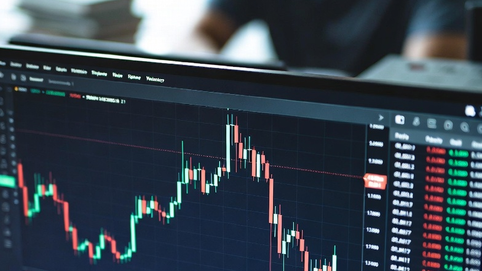 Trading chart image representing risk control and position sizing