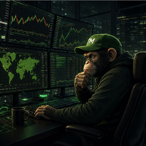 Trade Monkey at a trading desk
